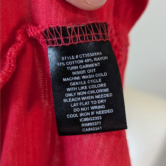 Sanctuary Cherry Red Tie Front Sleeveless Scoop Neck Tank Top Size Small - Picture 6 of 7